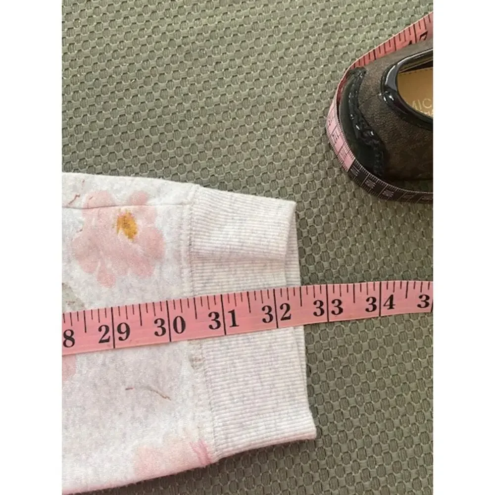 OshKosh B’gosh Girls Size 12 Floral Jogger Pants Gray Pink Pull On Sweatpants
